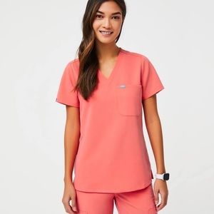 Figs Catarina & Jogger scrub set - hot coral